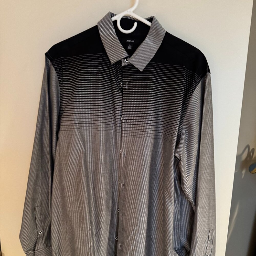 5 mens shirts. see images. Alfani size L, 2 bar III slim fit,.....